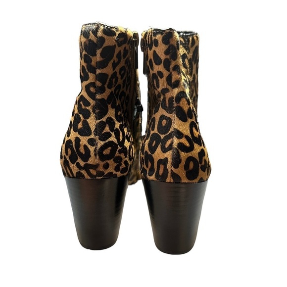 NEW Amercian Eryn Rag Calf Hair Cheetah Booties Women's 8.5 Heeled Ankle Boots - Picture 5 of 8